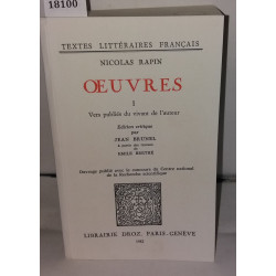 Oeuvres 1 : Vers publiés du vivant de l'auteur