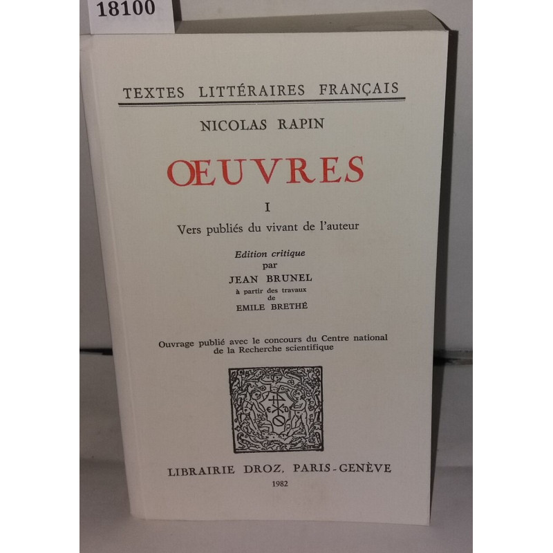 Oeuvres 1 : Vers publiés du vivant de l'auteur