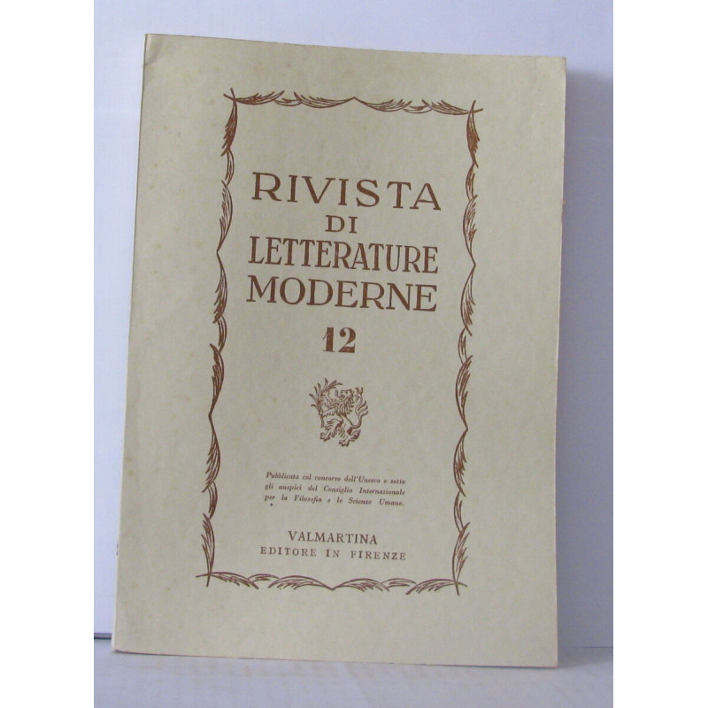 Rivista di letterature moderne N°12