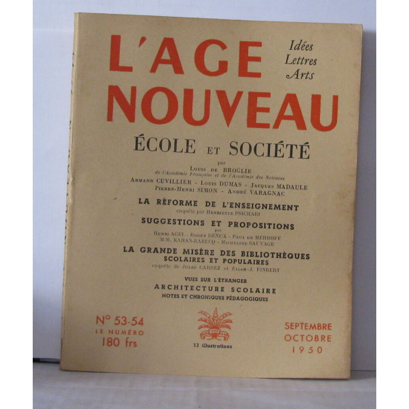 L'âge nouveau Idées Lettres Arts Numéro 55