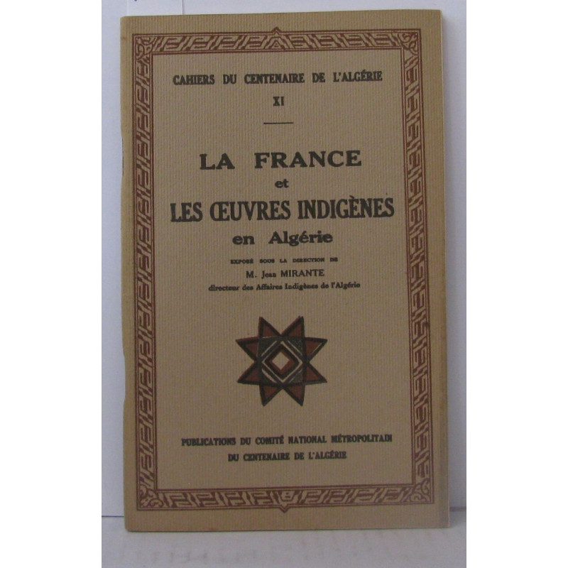 La france et les oeuvres indigènes en algérie