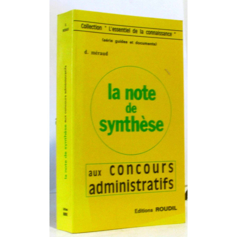 La note de synthèse aux concours administratifs