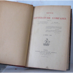 Revue de littérature comparée Cinquième Année 1925