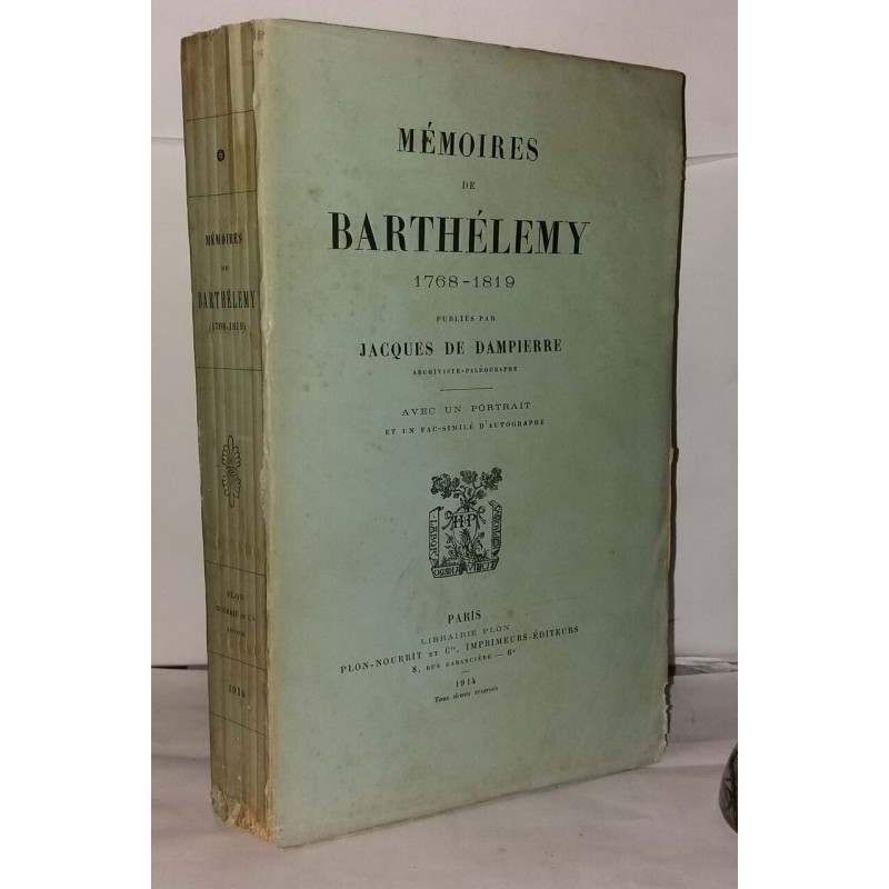 Mémoires de Barthélemy 1768-1819