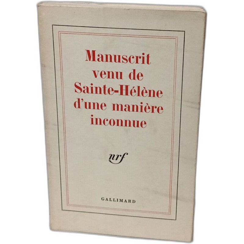 Manuscrit venu de Sainte-Hélène d'une manière inconnue