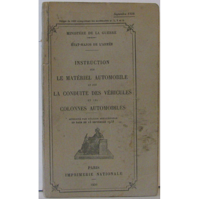 Instruction sur le matériel automobile des véhicules et des...