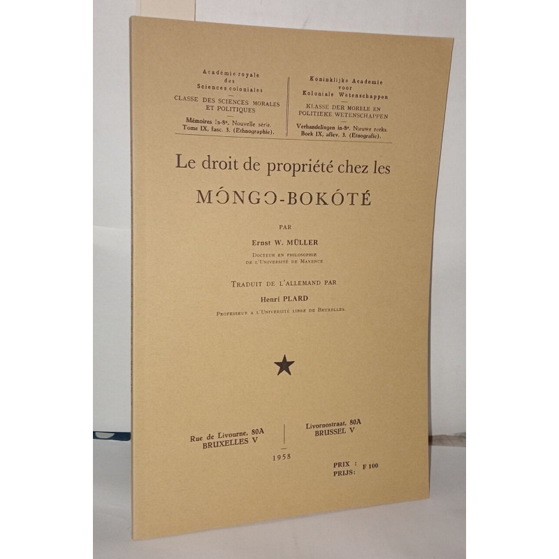 Le droit de propriété chez les Móngo-Bokóté