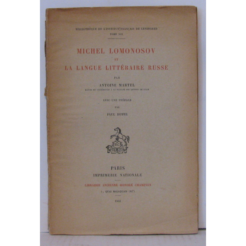 Michel lomonosov et la langue littéraire russe