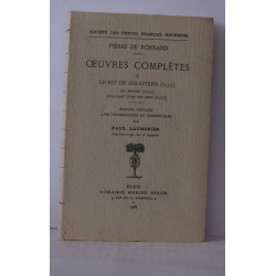 Oeuvres completes Tome V -Edition critique avec introduction et...