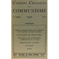 Cahiers critiques du communisme - marxisme communisme soviétisme -...