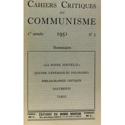 Cahiers critiques du communisme - marxisme communisme soviétisme -...