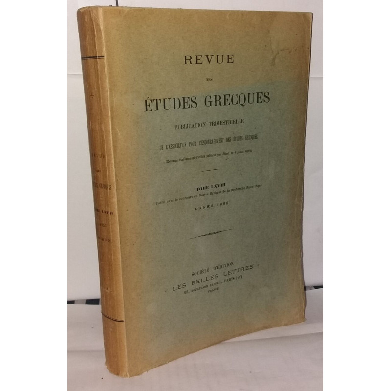 Revue des études grecques publications trimetrielle de...