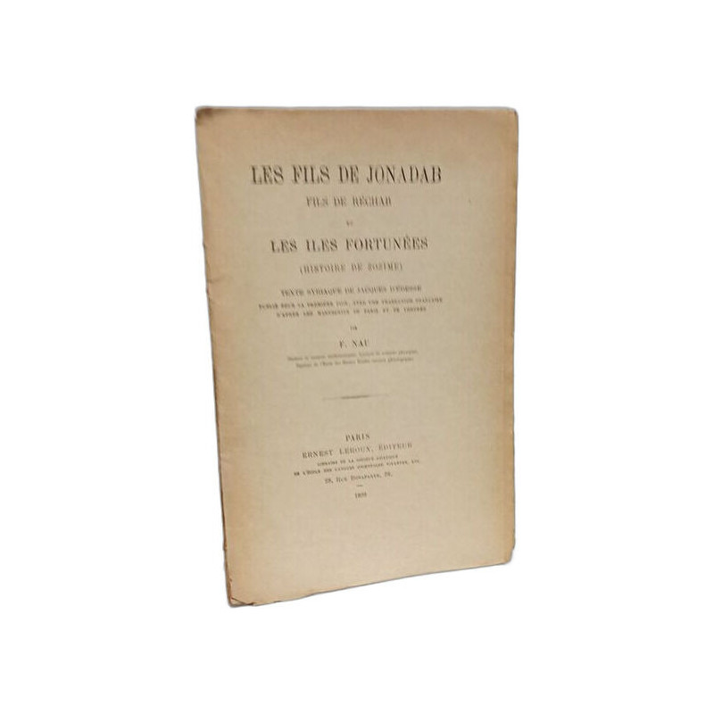Les fils de Jonadab fils de Réchab et Les iles fortunées (histoire...