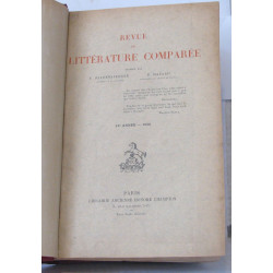 Revue de littérature comparée Douzième Année 1932