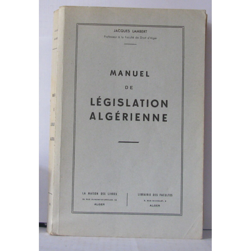 Manuel de législation algérienne