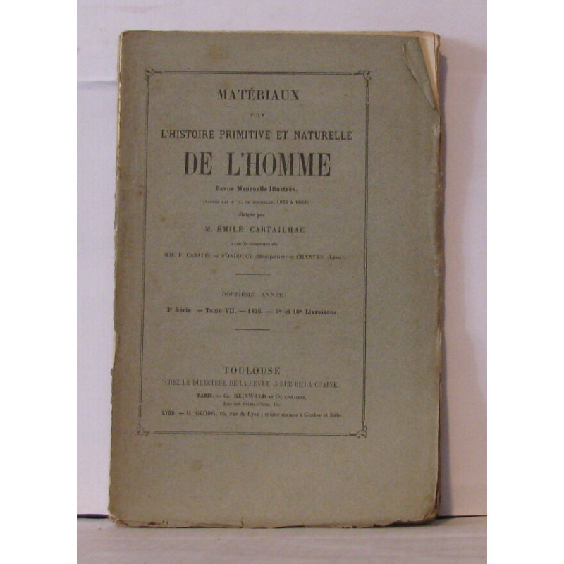 Matériaux pour l'histoire primitive et naturelle de l'homme revue...