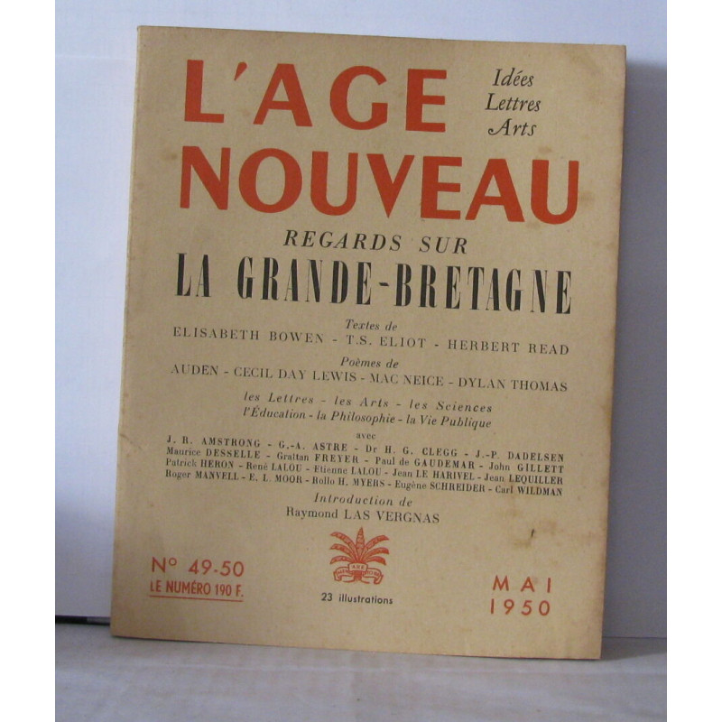 L'âge nouveau Idées Lettres Arts Numéro 53-54