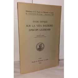 Étude critique sur la vita Balderici episcopi leodiensis