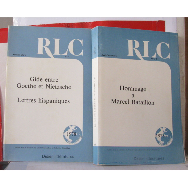 Revue de la littérature comparée Année 1978 Numéros 1 et 2-3-4