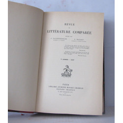 Revue de littérature comparée Septième Année 1927