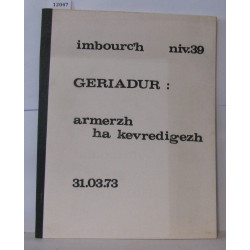 Imbourc'h niverenne 39 Geriadur : Armerzh ha kevredigrezh