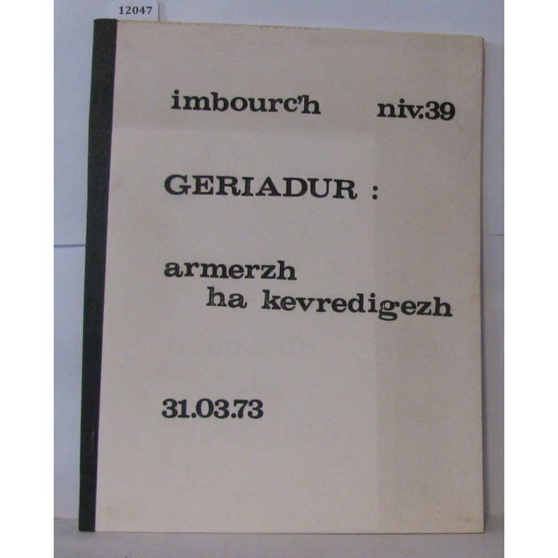 Imbourc'h niverenne 39 Geriadur : Armerzh ha kevredigrezh