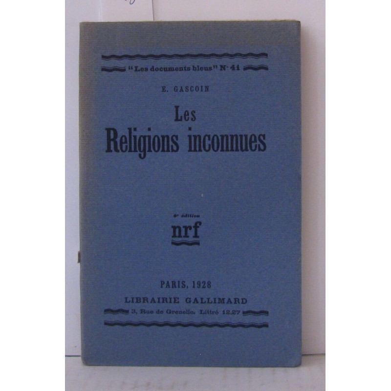 Les religions inconnues