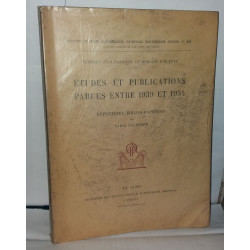 Études et publications parues entre 1939 et 1954 répertoire...