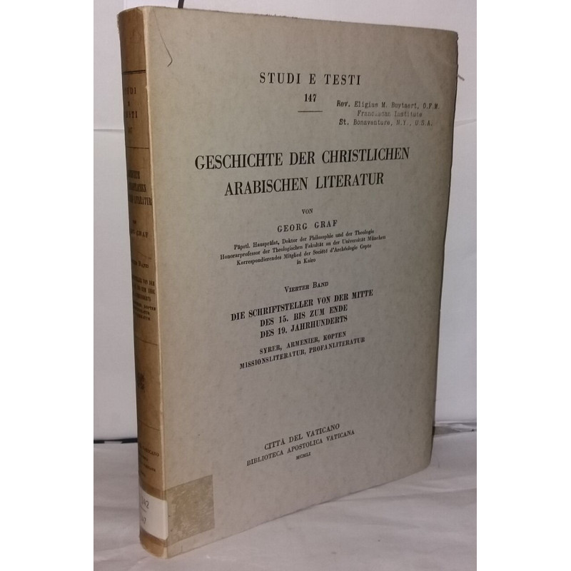 Geschichte der christlichen arabischen literatur - vierter band...