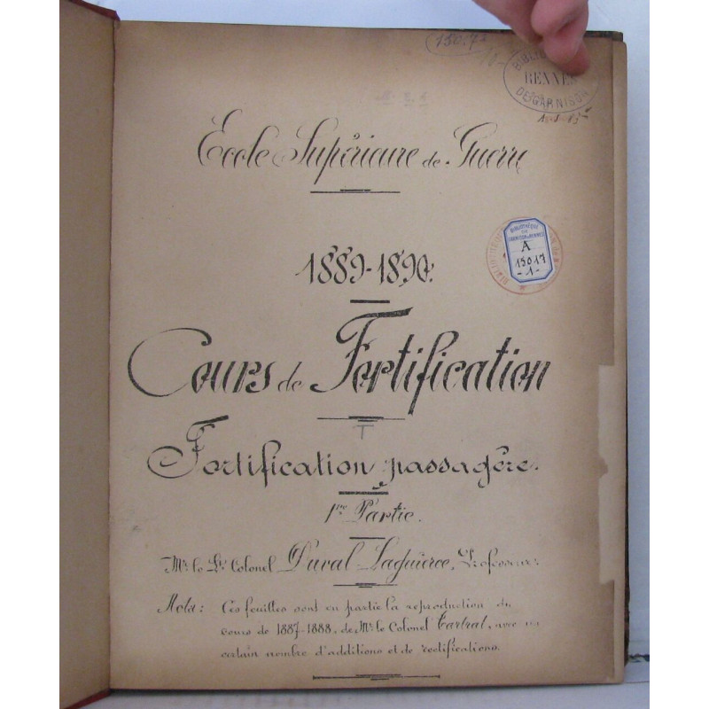 Cours de fortification