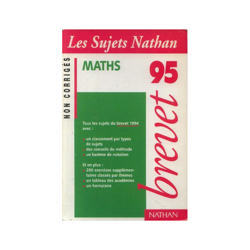 Brevet maths non corr. brevet 95