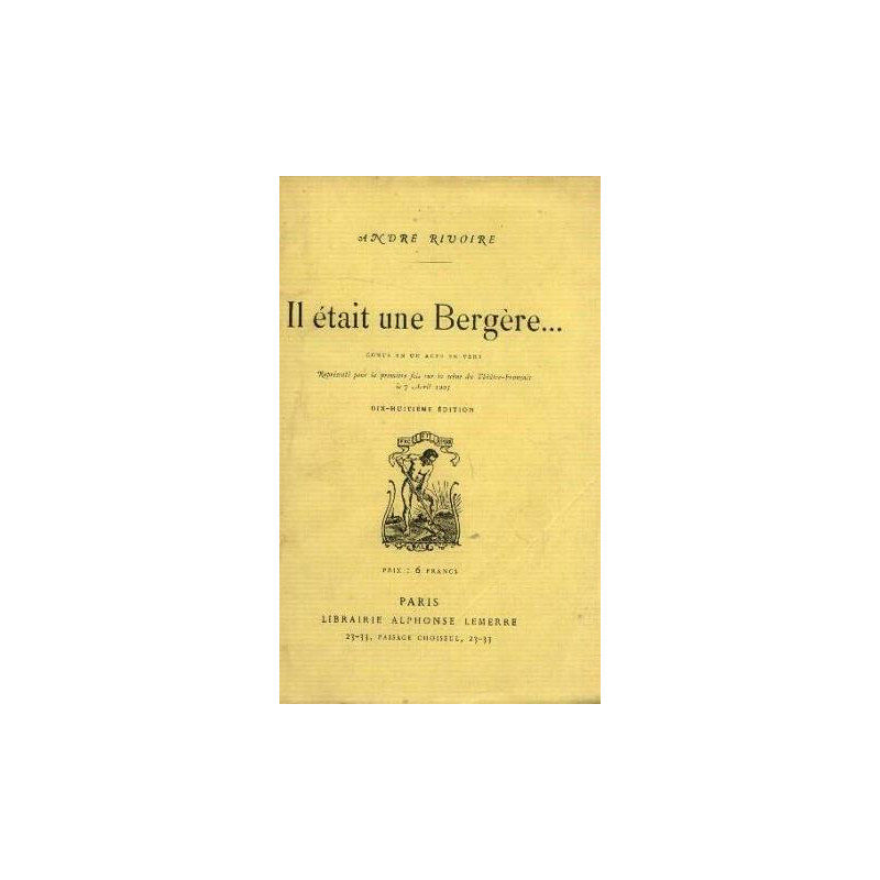 Il était une bergère. conte en un acte en vers