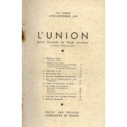 L'union revue mensuelle du clergé paroissial 72me année aout septembre