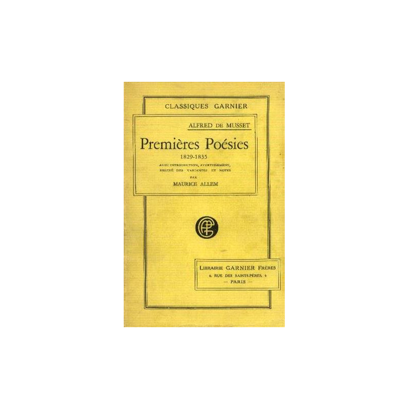 Premières poésies 1829-1835