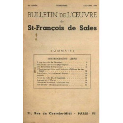Bulletin de l'oeuvre de St François de Sales 89e année octobre