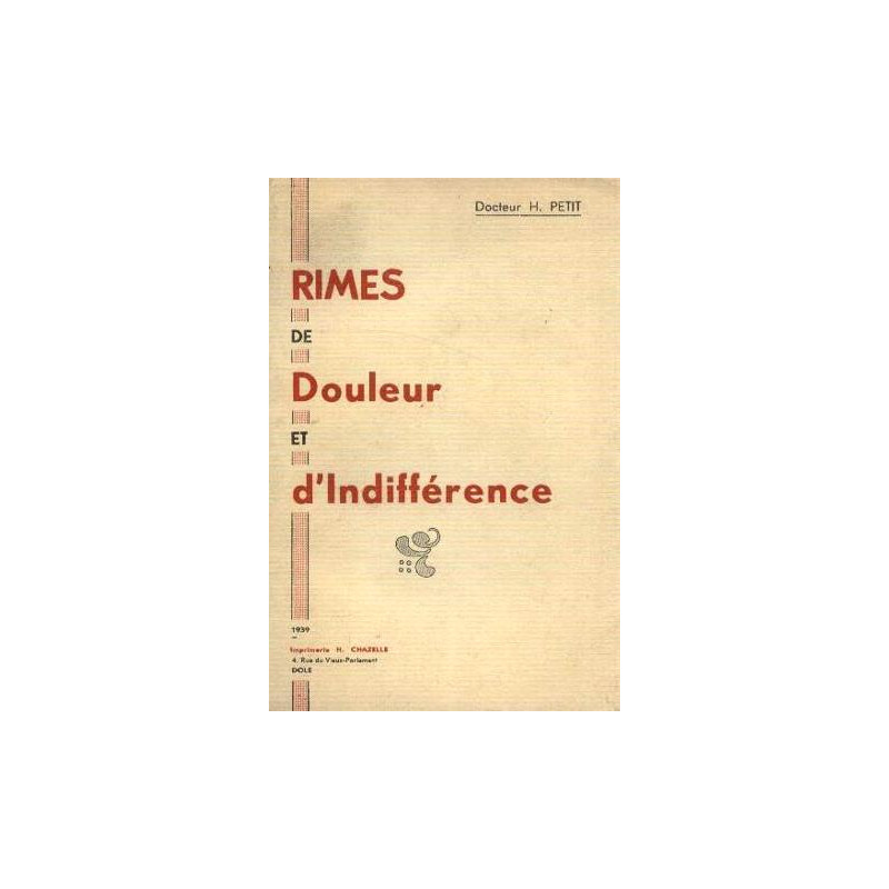Rimes de douleur et d'indifférence
