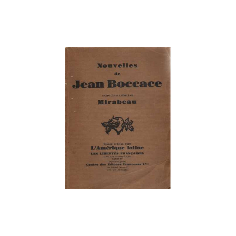 Nouvelles de Jean Boccace. Traduction libre par Mirabeau. edition...