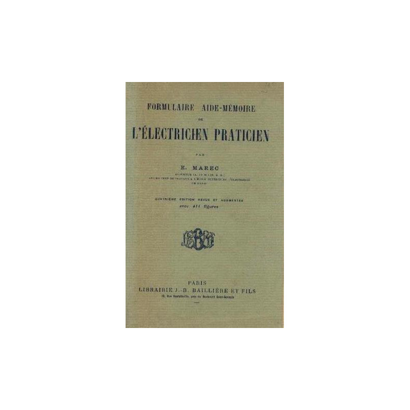Formulaire aide mémoire de l'électricien praticien