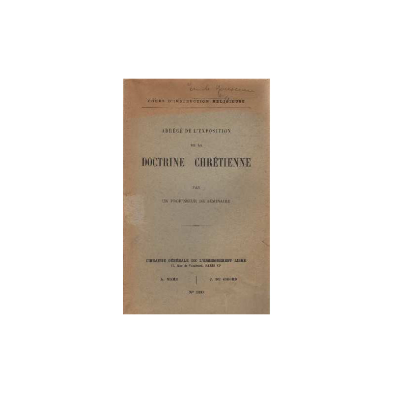 Abrégé de l'exposition de la doctrine chrétienne