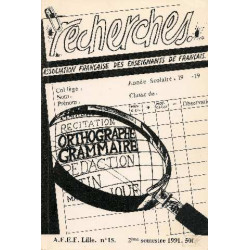 Recherches n°15 2e semestre 1991 : orthographe - grammaire
