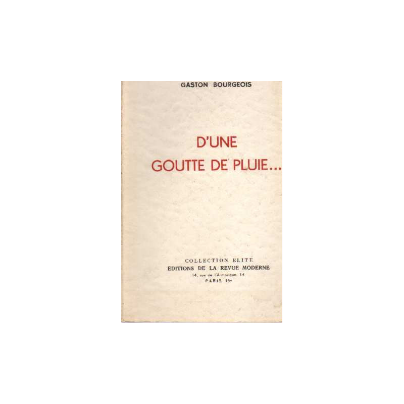D'une goutte de pluie