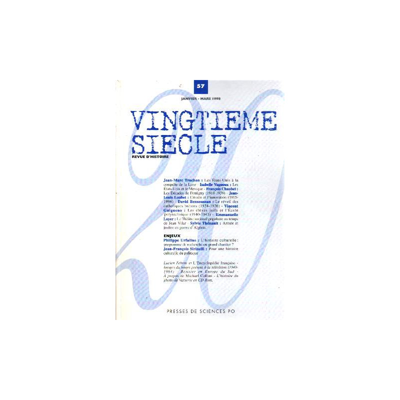 Vingtième siècle numéro 57