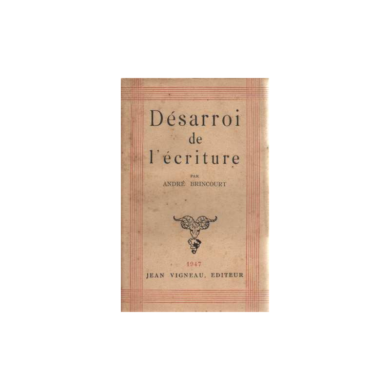 Désarroi de l'écriture