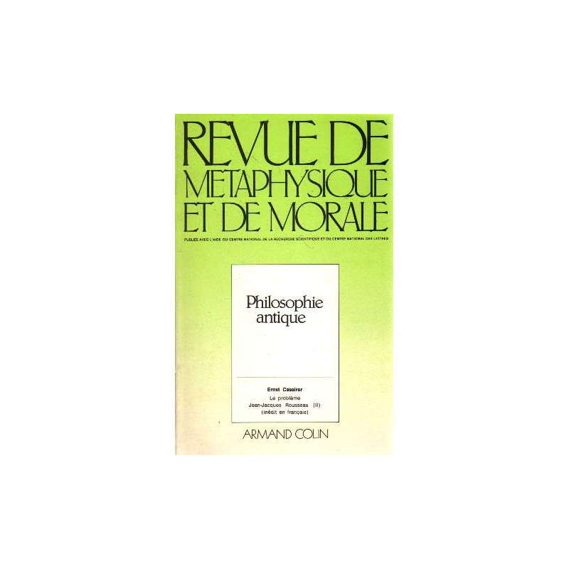 Philosophie antique. revue de métaphysique et de morale n°3
