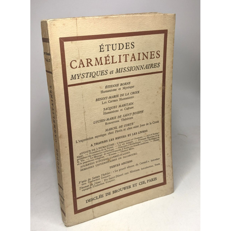 Etudes carmélitaines mystiques et missionnaires