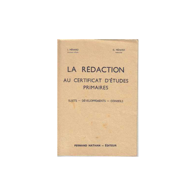 Au certificat d'études primaires la rédaction