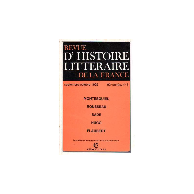 Histoire littéraire de la France 92e année n°5