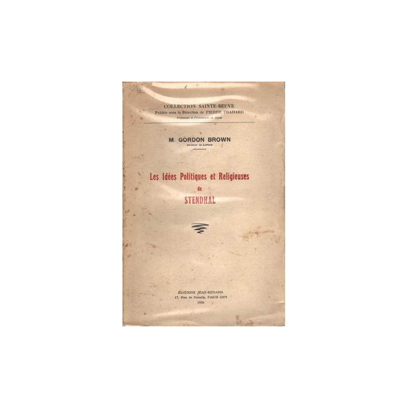 Les idées politiques et religieuses de Stendhal