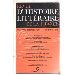 Revue d'histoire littéraire de la France n°6 93e année