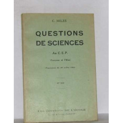 Questions de sciences au c.e.p